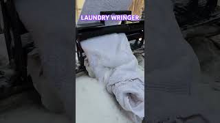 Using a manual hand cranked laundry wringer amazon amazonfinds asmr amazonthedrop [upl. by Aihsele]