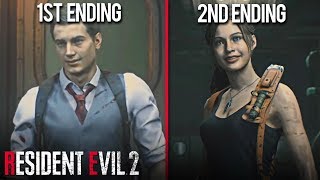 Resident Evil 2 REMAKE  1st Run Ending vs 2nd Run Ending CUTSCENES [upl. by Loydie]