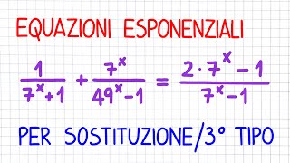 EQUAZIONI ESPONENZIALI 3 per sostituzione  EE55 [upl. by Yukio]