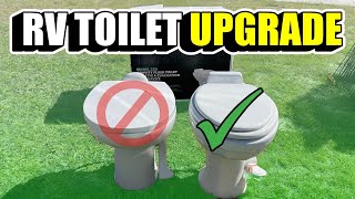 RV Toilet Upgrade Dometic 320 Toilet Install  Full Time RV Life [upl. by Anialem57]