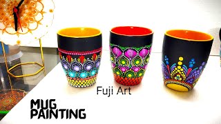 Easy DIY How to do mandala painting on coffeetea mug by Falguni Shah  Fuji Art [upl. by Caye]