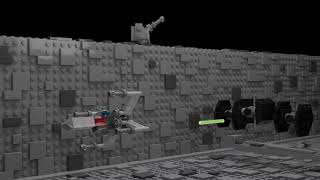 Lego Star Wars Xwing vs Tie Fighter Trench Run Wallpaper [upl. by Aissila981]