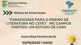 Defesa Dissertação  Ivone Rosa Ferreira de Sá [upl. by Anidene]