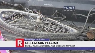 Sepedanya Terpeleset Pelajar SD Tewas Terlindas Truk [upl. by Karlan]