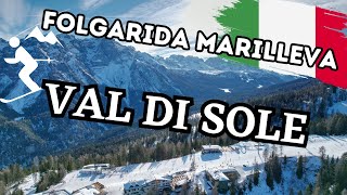 Najlepsze miejsca w Dolomitach  Narty Włochy  Val di Sole  Folgarida  Marilleva  by drone 4K [upl. by Aimac]