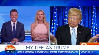 Donald Trump impersonator John Di Domenico on Australias Today Show Extra My Life as Trump [upl. by Culbertson75]