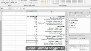 05 Excel Design Pivot Table تعديل تصميم الجدول المحوري [upl. by Arracot]