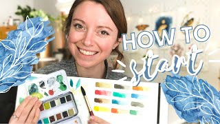 The Very FIRST Watercolor Lesson for Beginners  Watercolor Painting for Beginners  Lesson 1 [upl. by Cavan]