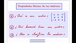 1  Matrices y clasificación [upl. by Northway]