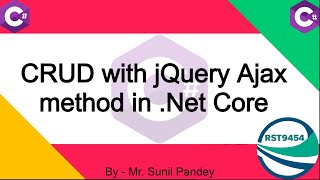 CRUD with jQuery Ajax Method in NET Core  CRUD Operation with jQuery Ajax  biharideveloper [upl. by Fredric]