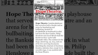 Hope theatre Renaissance theatre  Jacobean theatres Elizabethan theatre englisliterature [upl. by Breena]