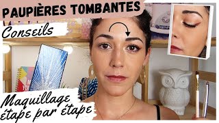 Maquillage yeux paupiere tombante  Comment faire  Conseils astuces amp techniques [upl. by Sawyor]