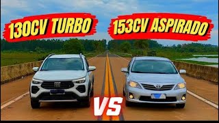 FIAT PULSE 10T vs COROLLA 20  Antigo vs Moderno [upl. by Aerdnahs]