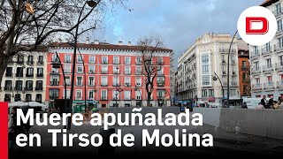 Muere apuñalada la dueña de una tienda en la plaza Tirso de Molina de Madrid en un aparente atraco [upl. by Enoyrt]