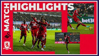 Match Highlights  Swansea City 1 Boro 2  Matchday 22 [upl. by Kinney]