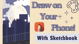 How to draw digital art in mobile Easy drawing on Sketcbook app Digital art idea sketchbook art [upl. by Haissem]