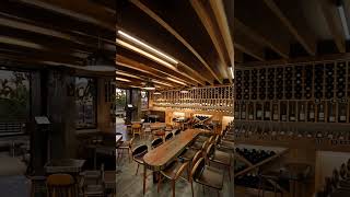 Modern Wine Bar with Warm Wooden Finishes  Design Inspiration [upl. by Rifkin]