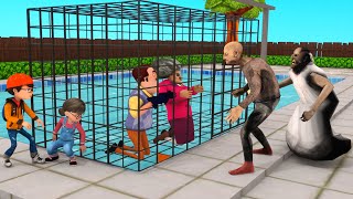 Scary Teacher 3D Animation  Nick amp Tani Rescue Miss T From Granny and Grandpa  Game Animation [upl. by Tarrsus]