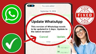 Como consertar Atualizar WhatsApp Esta versão do WhatsApp ll precisa ser atualizado em 3 dias [upl. by Essyla]