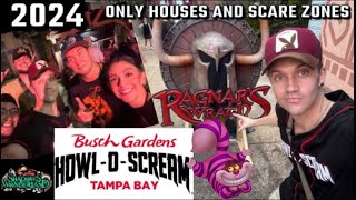 HowlOScream Busch Gardens Houses and Scare Zones ONLY 2024 [upl. by Sorips444]