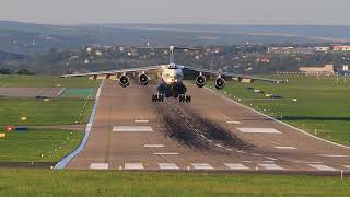 Ilyushin IL76TD90VD 4KAZ101 Departing from Chisinau International Airport RMO RW27 18062024 [upl. by Kauslick]