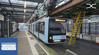 ALL STATIONS Wuppertaler Schwebebahn  Wuppertal Suspension Railway 2024  Hanging monorail Germany [upl. by Abixah445]