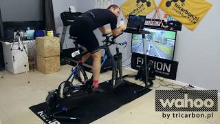 Zestaw Wahoo Kickr Smart trenażer desk climb headwind na Zwift [upl. by O'Hara746]