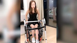 Lovely Paraplegic Wheelchair Girl Trying to Stand Up 1 [upl. by Oriaj]