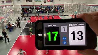 Ethos Niko vs Elite VBTC 17 Blue set 1  MEPL Louisville  12824 [upl. by Elianore]