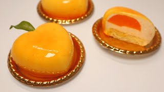 Apricot Yogurt Heart Mousse Cake Recipe 🧡 살구 요거트 하트 무스 케이크 만들기 [upl. by Derrick]