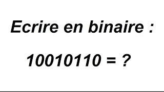 Les puissances de 2 et lécriture en binaire  conversion en binaire [upl. by Moriah716]