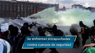 Se registran destrozos en marcha por violencia contra la mujer [upl. by Eeryk]