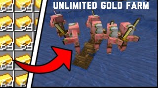 Mincraft easy gold farm bedrock edition pocket edition 120 119 [upl. by Ittam]