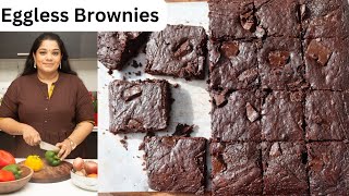 Eggless Brownies Recipe  Chocolate Brownies without Eggs  Yummy Tummy Aarthi [upl. by Cressida]