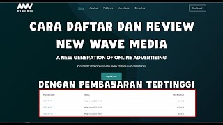 CARA DAFTAR DAN REVIEW NEW WAVE MEDIA CPA DENGAN PEMBAYARAN TERTINGGI [upl. by Nomelc]