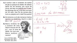 7º ano correção das páginas 50 e 51 questões 01 a 17 Matemática adição de números inteiros [upl. by Bolling495]