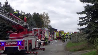 Notruf Alamierung Alarmstufenerhöhung Großeinsatz Feuerwehr Saupersdorf [upl. by Llednik]