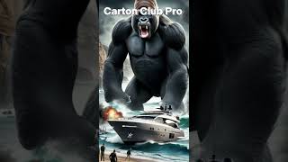 Gorilla Attacks at Sea Brave Dad Cat Rescues His Kitten cat cutecat short shorts viralshorts [upl. by Nedda536]