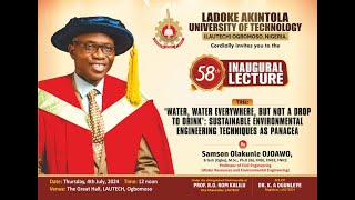 58th Inaugural Lecture [upl. by Tait]