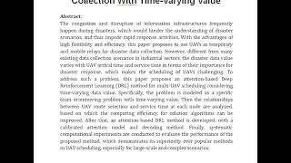 Deep Reinforcement Learning Enabled Multi UAV Scheduling for Disaster Data Collection With Time Vary [upl. by Chere]