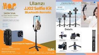 ULANZI JJ02 Flexible 3in1 TripodGripStick Selfie Extendable with Remote for HPSmartphone [upl. by Ahsaten]