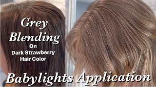 GREY BLENDING  Blending Grey On Dark Strawberry Hair Color [upl. by Ithsav858]