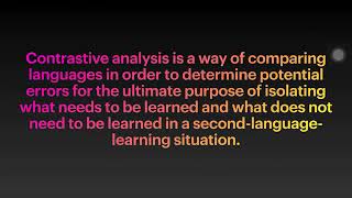 Contrastive Analysis Hypothesis [upl. by Einafit]