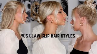 EASY CLAW CLIP HAIRSTYLES 90s French Twist [upl. by Inajna995]