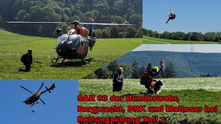 SAR 63 der Bundeswehr mit Bergwacht und Rettungshunden der Malteser bei einer Großübung [upl. by Arjun513]