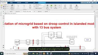 13 bus system Simulation of microgrid based on droop control in islanded mode with 13 bus system [upl. by Almeeta]