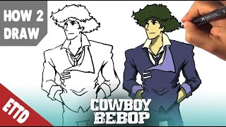 How to Draw Cowboy Beebop  Spike  Beginners  Easy Things to Draw [upl. by Merideth]