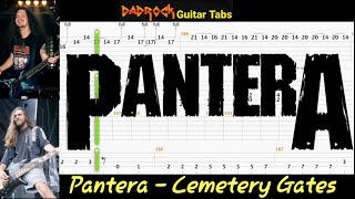 Cemetery Gates  Pantera  Guitar  Bass TABS Lesson [upl. by Amlez]