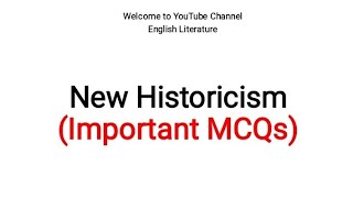 New Historicism Literary Theory Multiple Choice Questions  Mcqs of New Historicism in UrduHindi [upl. by Leryt]