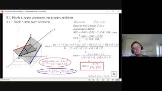 6des 6u Ruimtemeetkunde H3 Hoeken en afstanden scalair product en norm hoek tussen vectoren [upl. by Anwat860]